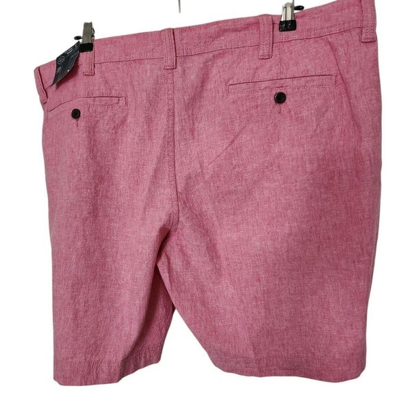 St. John's Bay Mens Rapture Rose Linen Blend Flat Front Above Knee Shorts 42 - Picture 2 of 6